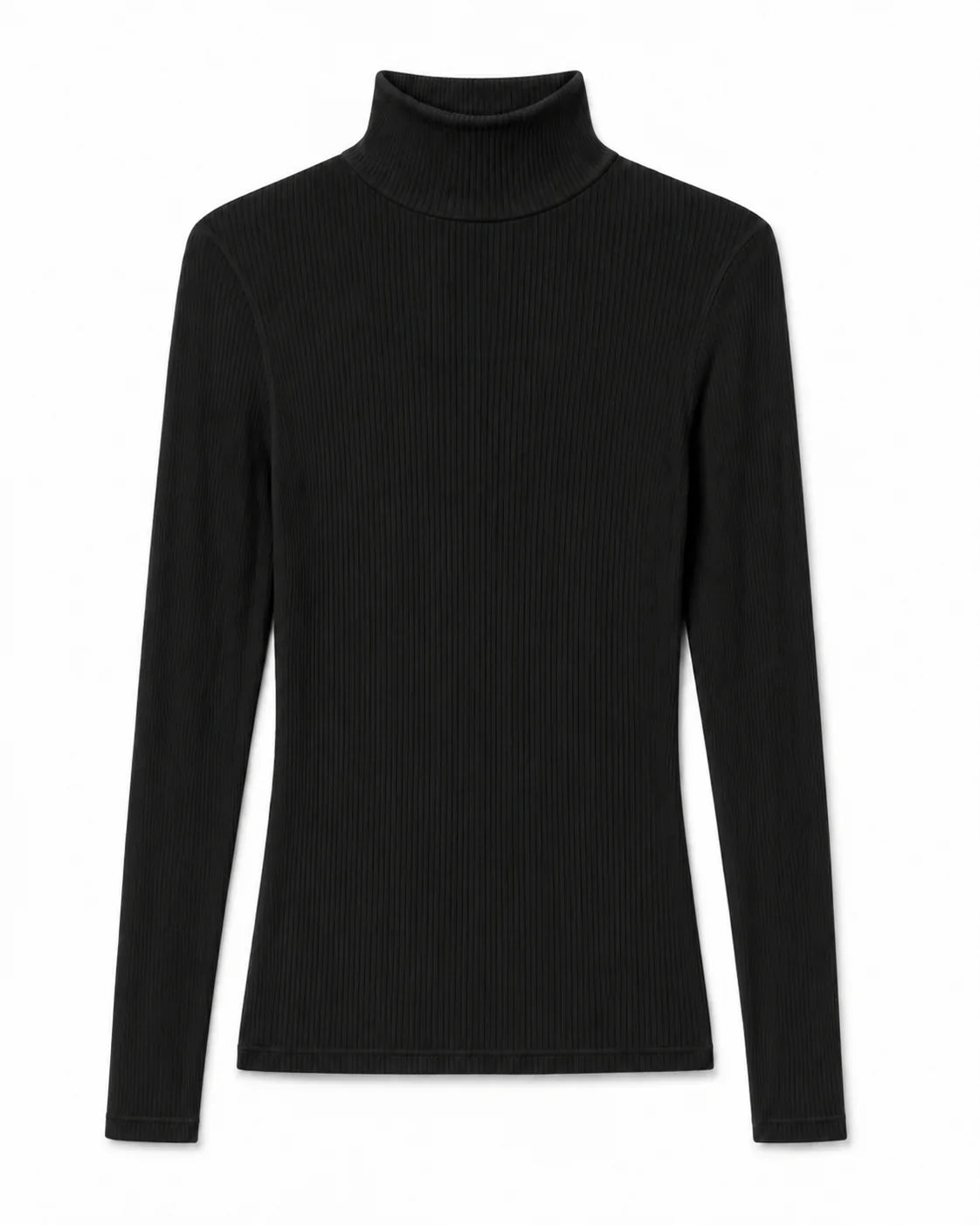 TATI SOLID CASHMERE RIB TURTLE NECK