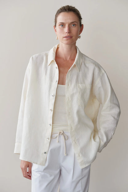 CRÈME LINEN RELAXED SHIRT