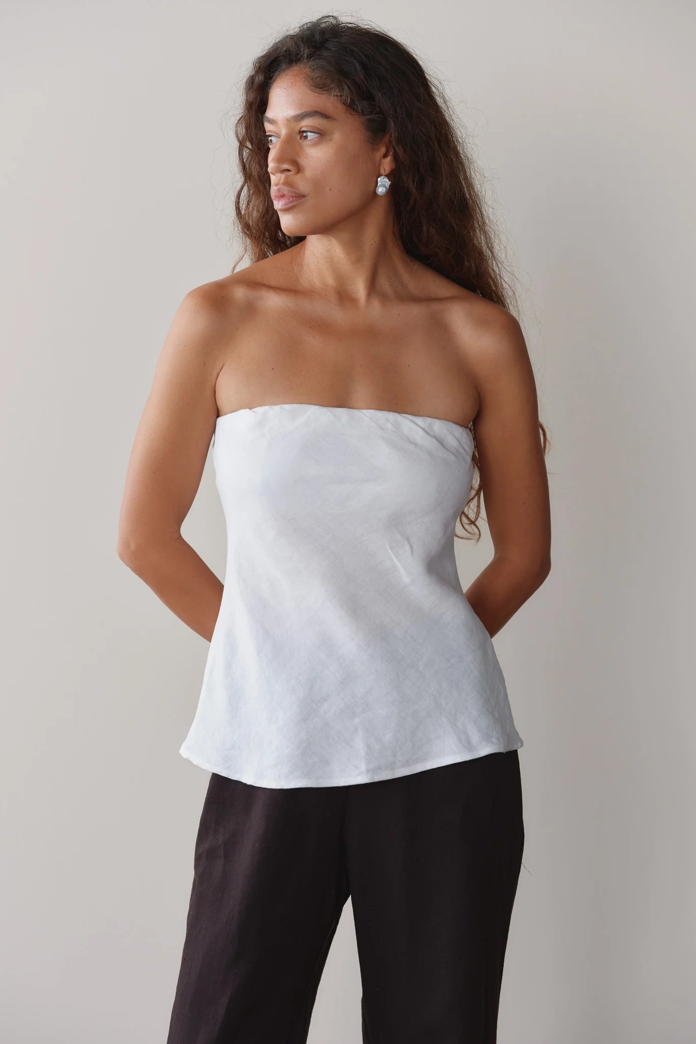 POWDER LINEN TUBE TOP