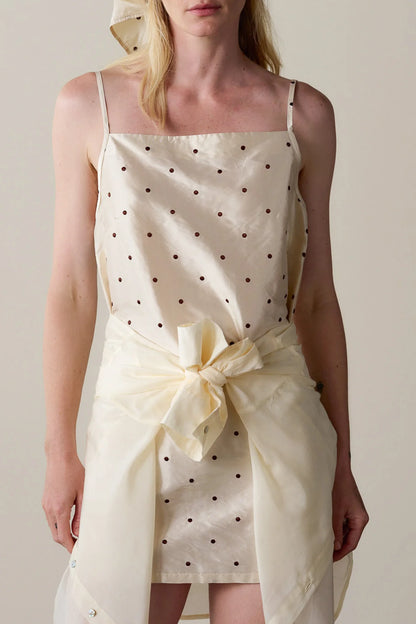SILK TAFFETA POLKA DOT MINI DRESS